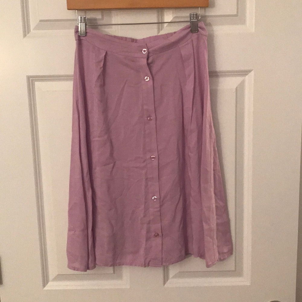 Lavender button down midi skirt